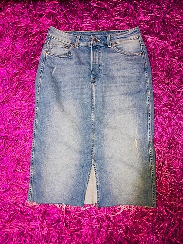 Denim&Co Denim Yırtmaçlı Kot Etek