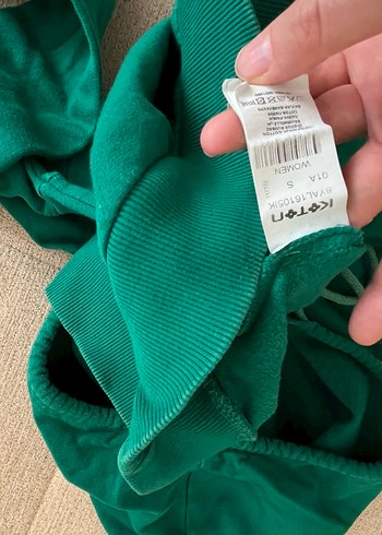 Koton Kapüşonlu Yeşil Baskılı Kadın Sweatshirt