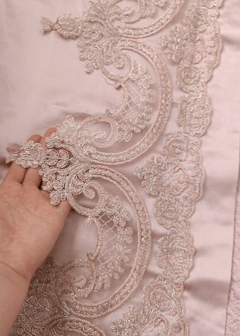 Pembe Düz Renk Yatak Örtüsü fıransız pike takımı - Görsel 7