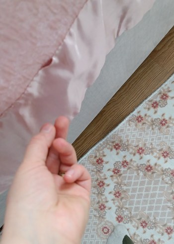 Pembe Düz Renk Yatak Örtüsü fıransız pike takımı - Görsel 4