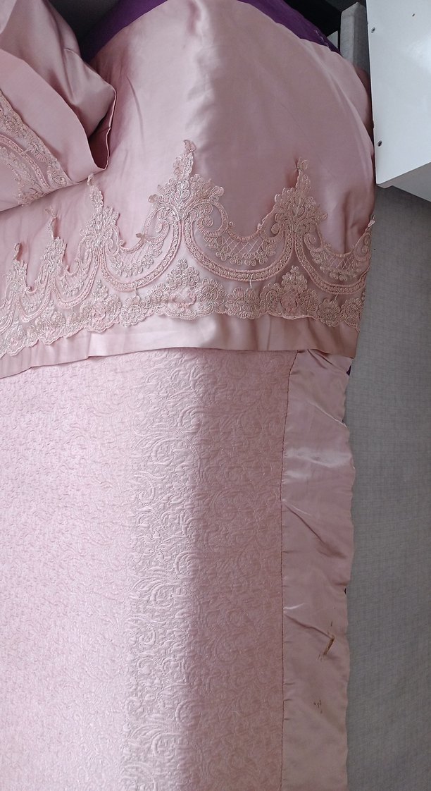 Pembe Düz Renk Yatak Örtüsü fıransız pike takımı - Görsel 3