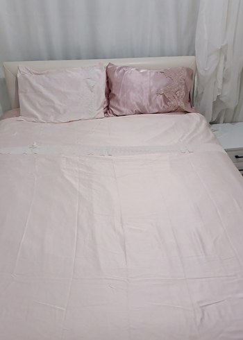 toz pembe Düz Pastel nevresim  Örtüsü kumaşı ipek - Görsel 2