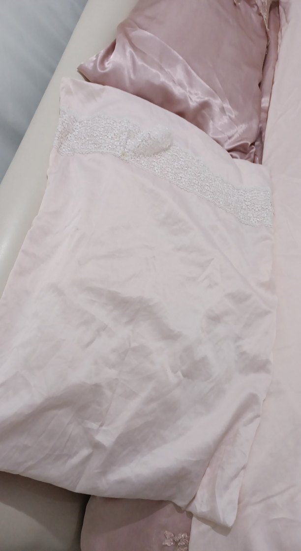 toz pembe Düz Pastel nevresim  Örtüsü kumaşı ipek - Görsel 5