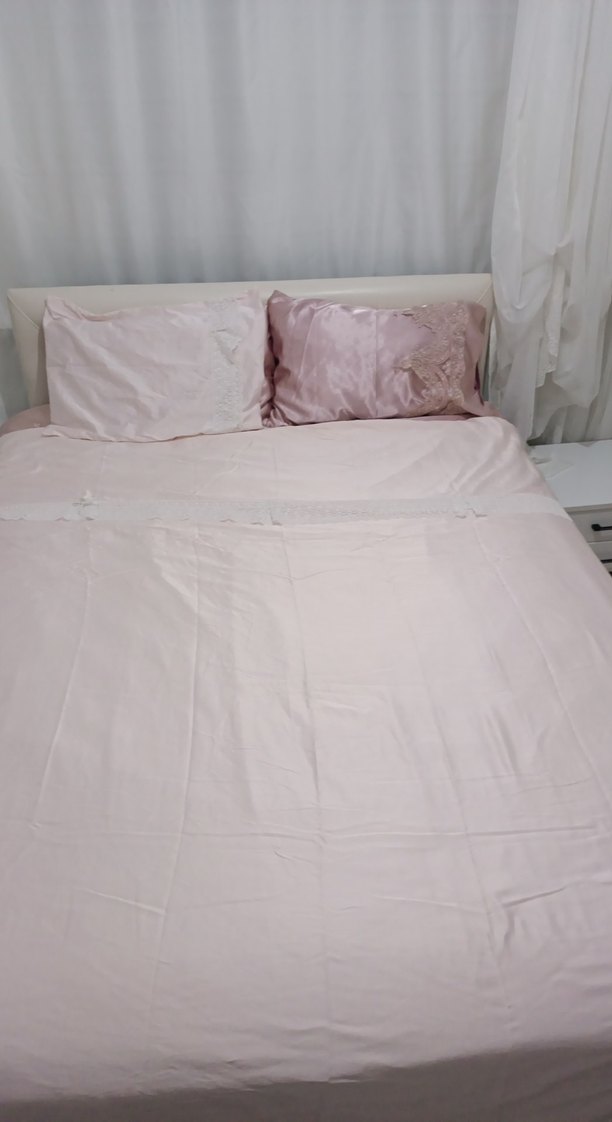 toz pembe Düz Pastel nevresim  Örtüsü kumaşı ipek - Görsel 2