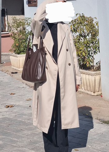 Stradivarius Stradivarius Oversize Uzun Dökümlü Trençkot