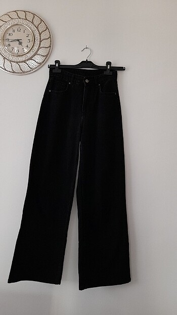 Siyah İspanyol paça pantalon