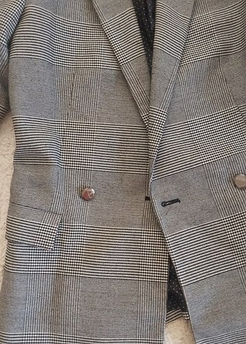 Bershka Düğmeli Gri Kadın Blazer Ceket