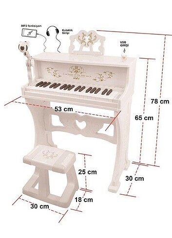 37 TUŞLU MİKROFONLU PİYANO