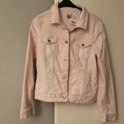 Mango toz pembe kot ceket
