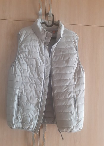 Gri Fermuarlı Kadın Kolsuz Yelek