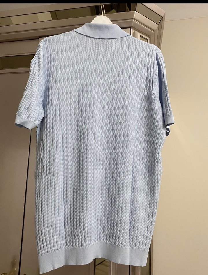 Mavi Düğmeli Erkek Polo Tişört orjinal - Görsel 2