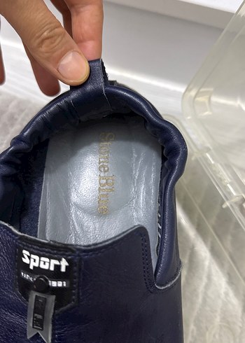 Erkek Lacivert Deri Fermuarlı Espadril - Görsel 3