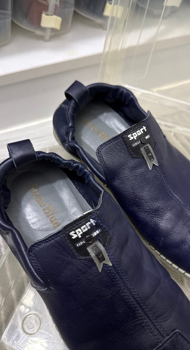 Erkek Lacivert Deri Fermuarlı Espadril - Görsel 2