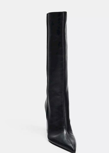 Zara dolgu topuk sivri burun suni deri cizme - Görsel 3