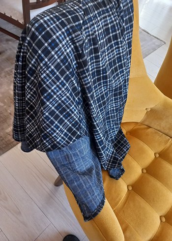 Dökümlü Mavi Ekose Hamile Midi Etek - Görsel 6