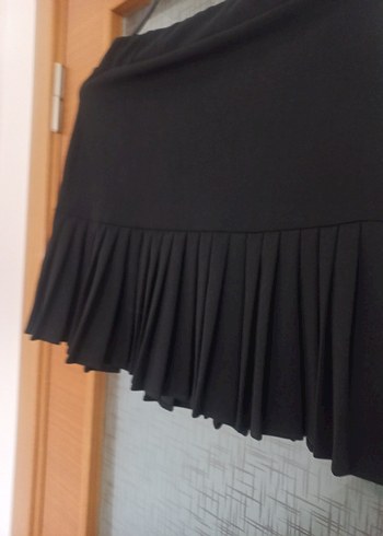 38 Beden siyah Renk Kadın Siyah Pilili Mini Etek