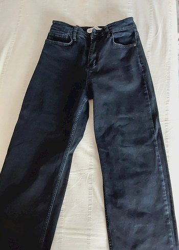 Zara Siyah Bol Paça Kot Pantolon
