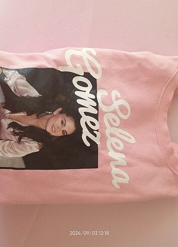 l Beden pembe Renk HM DIVIDED AZ KULLANILMIŞ SELENA GOMEZ SWEATSHIRT ` PAMUK