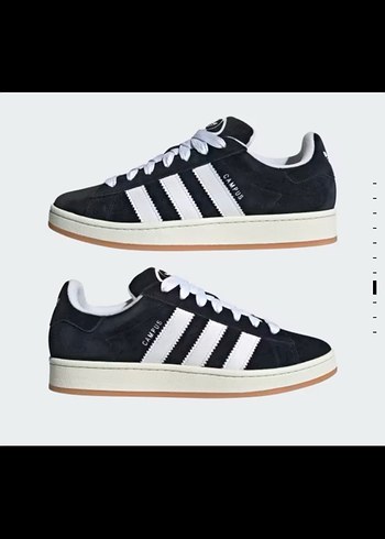 38,5 Beden Orijinal Adidas Siyah Beyaz Çizgili Spor Ayakkabı