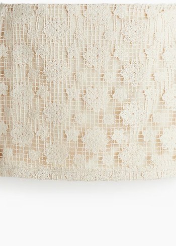 l Beden camel Renk H&M Dantel Detaylı Mini Etek
