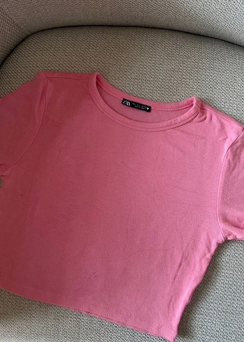 Zara Pembe Kısa Kollu Mini Tişört - Görsel 3