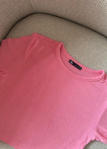 Zara Pembe Kısa Kollu Mini Tişört - Görsel 4