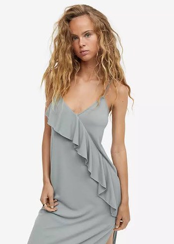 H&M H&M Drapeli Uzun Askılı Elbise