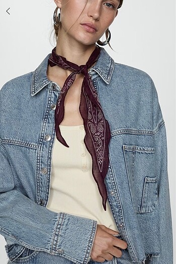 Mango Dikişsiz Denim Gömlek Ceket