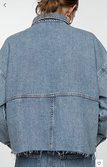 l Beden mavi Renk Mango Dikişsiz Denim Gömlek Ceket