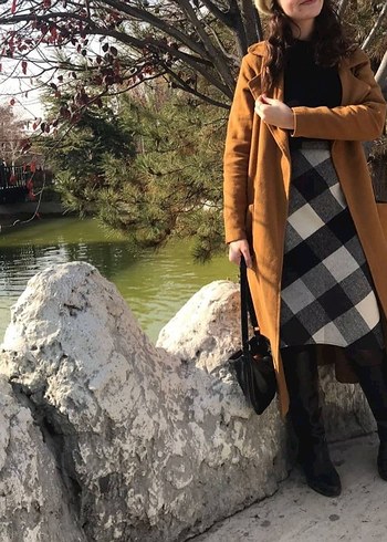Diğer Taba Uzun Süet Kadın Kaban