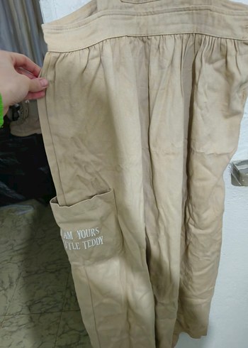 Bej Midi Hamile Elbisesi, Ayicikli Salopet - Görsel 2