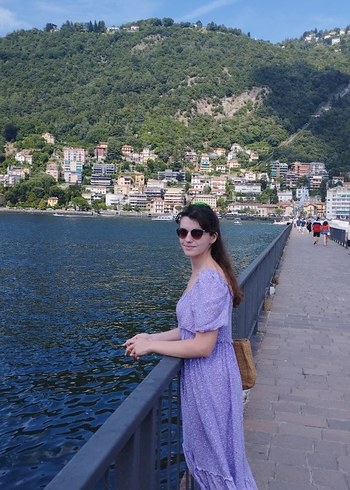 Diğer Balon kol cicekli midi elbise