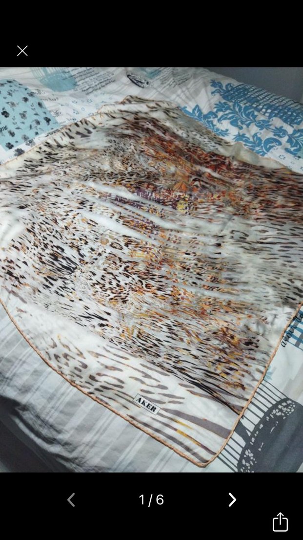 Detaylı Çok Renkli ipek Eşarp - Görsel 2