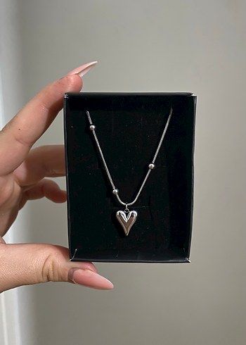 Silver Çelik Kalp Kolye
