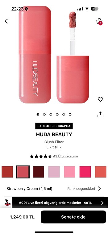 Huda blush filter allık