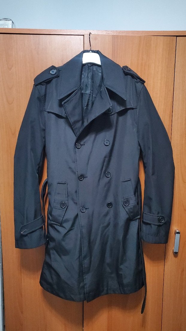 Erkek Siyah  Kemerli Trençkot - Görsel 2