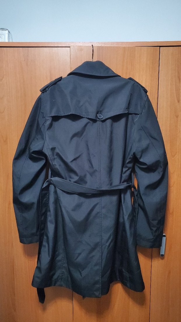 Erkek Siyah  Kemerli Trençkot - Görsel 3