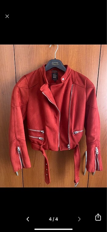 m Beden bordo Renk Zara biker ceket