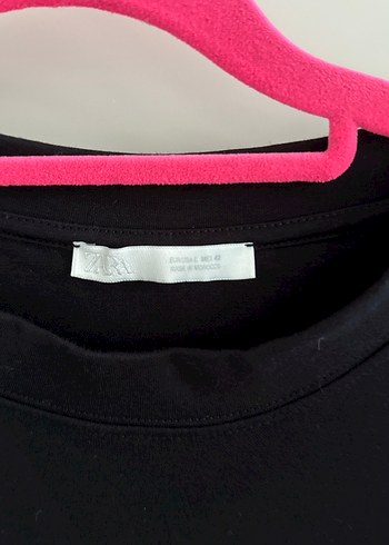 Zara Erkek Siyah pamuklu Basic Tişört