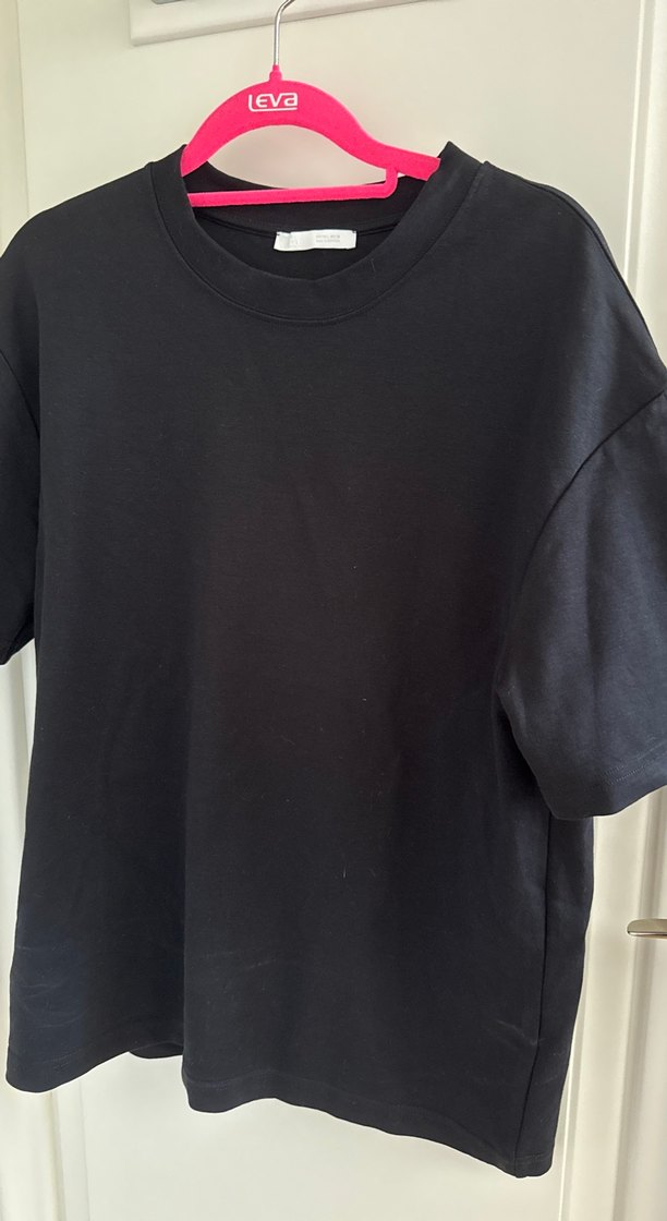 Erkek Siyah pamuklu Basic Tişört - Görsel 2