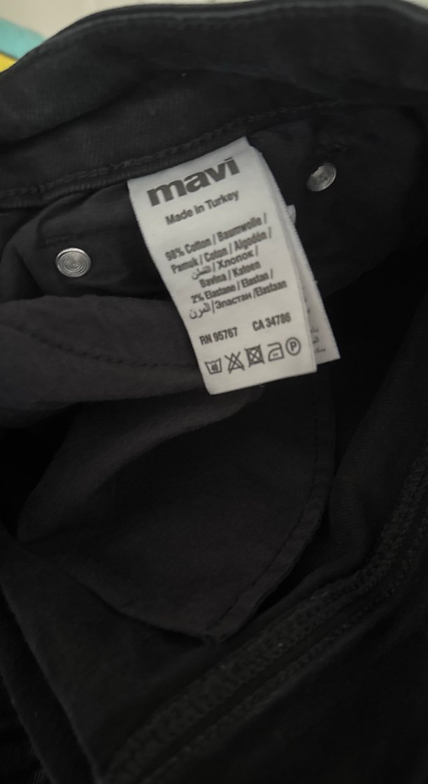 Mavi Siyah Baskılı Kadın Jean Pantolon - Görsel 3