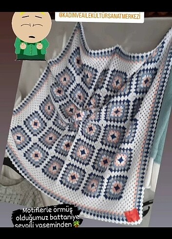Baharlık motif bebek battaniye veya diz battaniyesi