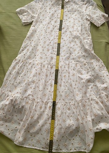 Pamuklu Beyaz Midi Bohem Elbise - Görsel 4