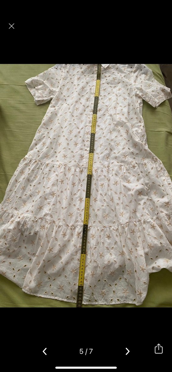 Pamuklu Beyaz Midi Bohem Elbise - Görsel 4