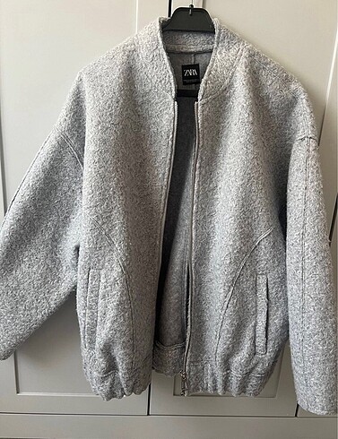 s Beden gri Renk Zara bomber buklet ceket
