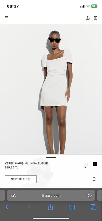 l Beden beyaz Renk Zara elbise