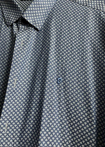 Düğmeli Mavi Erkek Gömlek - Görsel 3