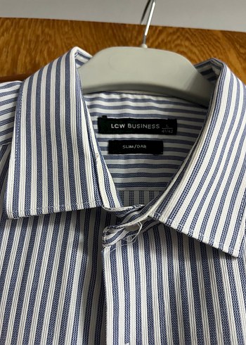 Çizgili Mavi Uzun Kollu Erkek Gömlek - Görsel 2