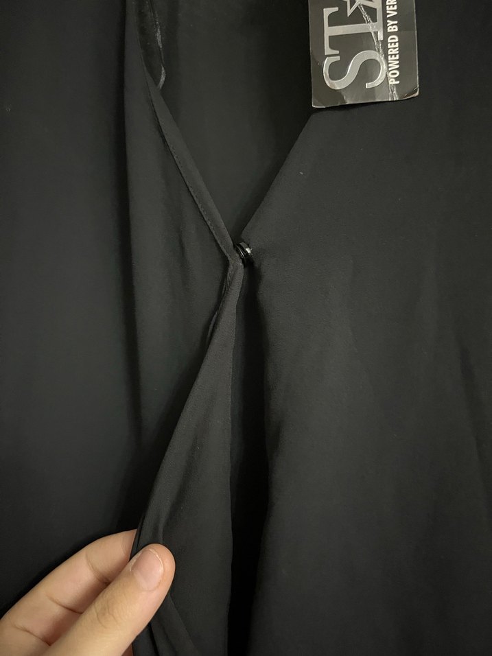 Kadın Siyah Uzun Kollu Salaş Tulum - Görsel 3