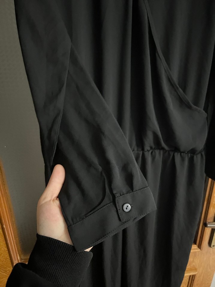 Kadın Siyah Uzun Kollu Salaş Tulum - Görsel 2